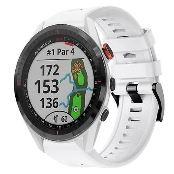 Til Garmin Approach S62 metalspænde ensfarvet silikoneurrem White