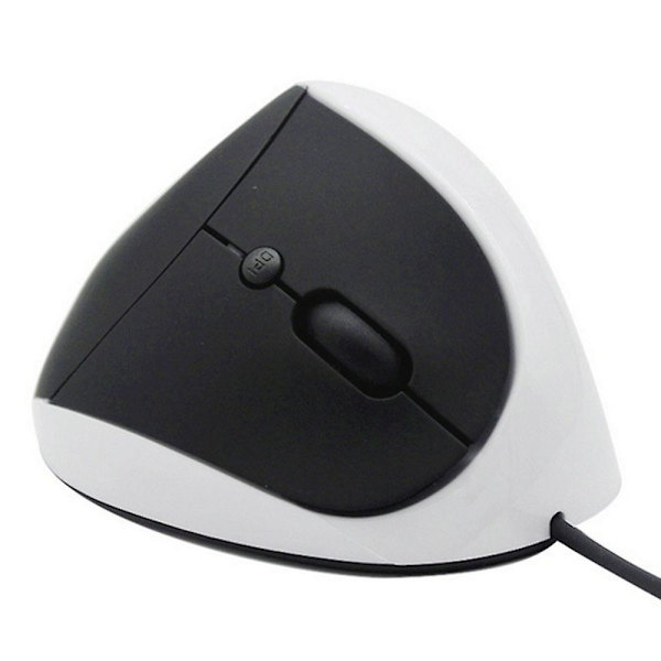 Trådbunden vertikal mus, liten ergonomisk mus med hög precision optisk möss med justerbar känslighet 800/1200 /1600 Dpi, 6 knappar, för små händer white