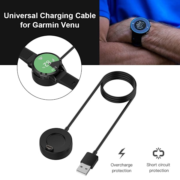 USB-oplader Dock Base Ladekabel Dataadapter til Venu 2 Fenix ​​5 Watch