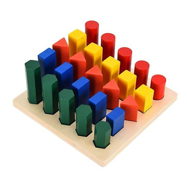 Träsorteringsspel Staplingsleksak Färgade geometriska block Montessori Sensoriskt leksak 25pcs B