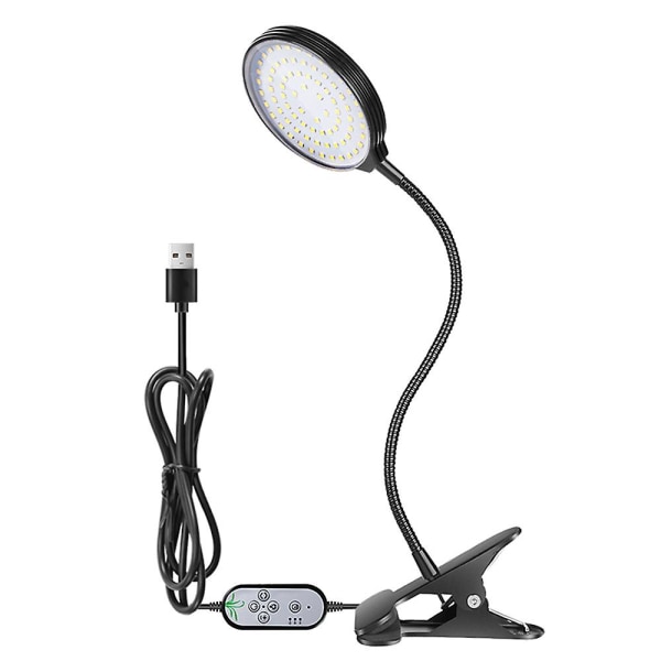 USB Plant Grow Light 312 LEDs Solljus Full Spectrum Justerbar Desktop Clamp Växande lampa för inomhusväxter 5 dimbara nivåer 4/8/12h Timer 1 head