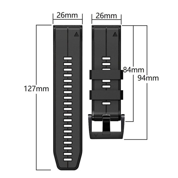 For Garmin Tactix 7 Pro 22mm Silikon Sports To-farget Klokkebånd Orange-Black