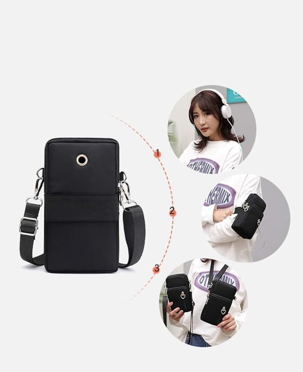 Liten Plånboks Crossbody Telefonväska för Kvinnor Rose