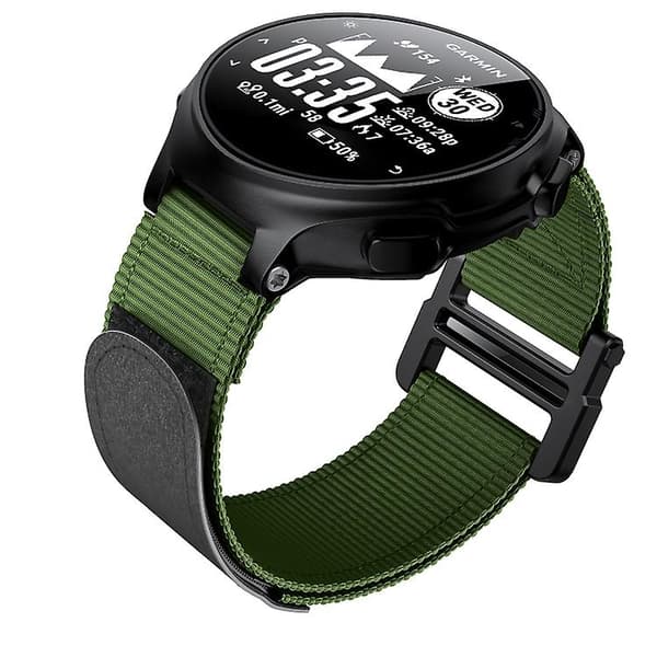 For Garmin Forerunner 735xt Hook And Loop Festener Nylon Watch Band Army Green