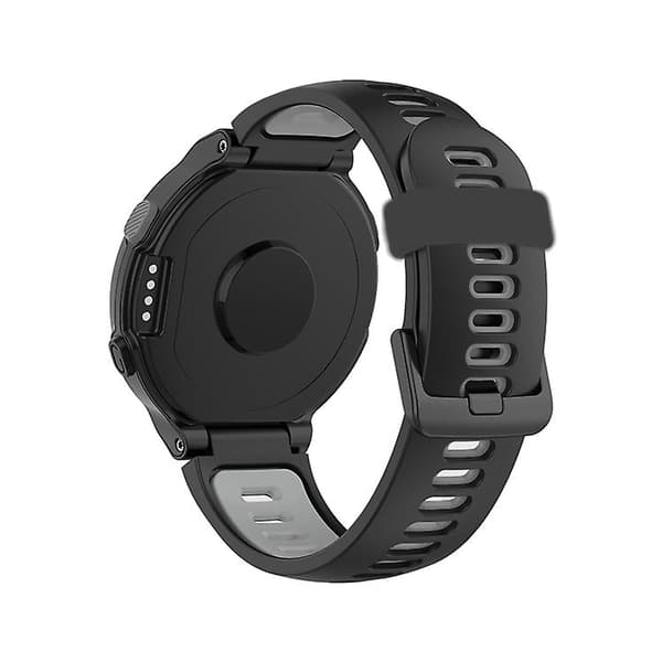 For Garmin Forerunner 735 / 235 Tofarget silikonklokkerem Black-Grey