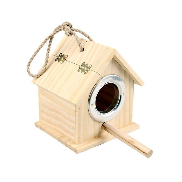 Nest House Fågelholk Bur Korg Vila Plats Väggmonterad Utomhus Fågelholk Trä Låda M