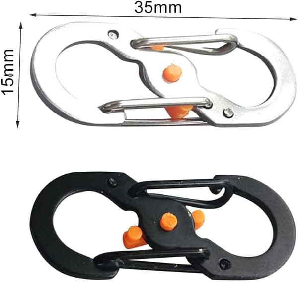 Mini Karabiner i Rostfritt Stål - S-Forma Nyckelringskrokar