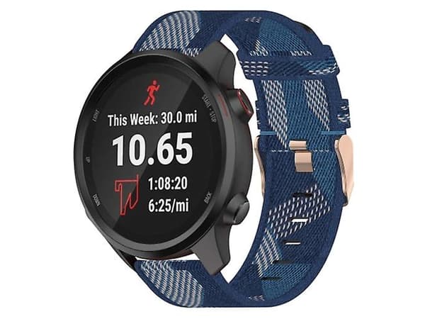 Rem til Garmin Forerunner 245 20Mm Blå Nylon Urrem