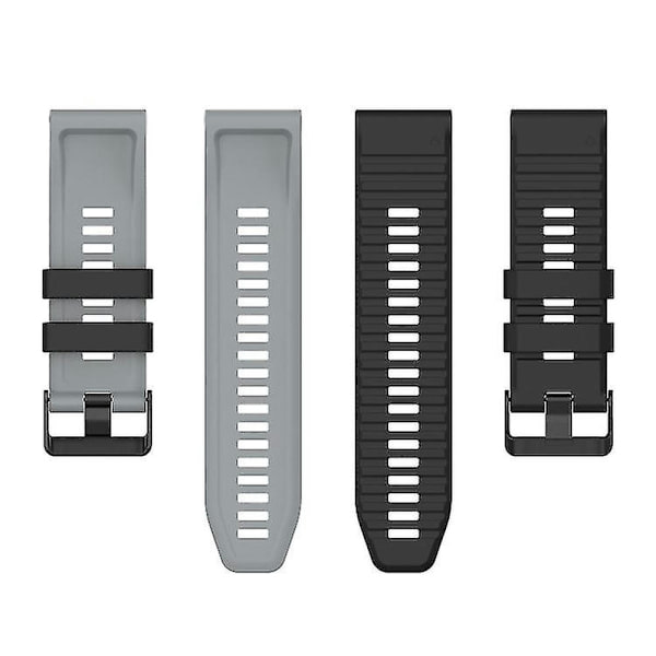 För Garmin Fenix 7 22mm Tvåfärgad Silikonklocka STMZ Black Grey