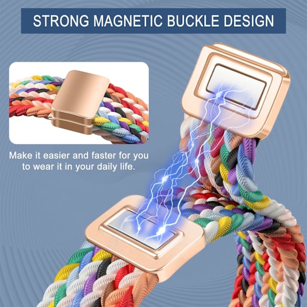 Smartklokke reim for Xiaomi Band 9/Xiaomi Band 8 flettet nylonreim (svart)