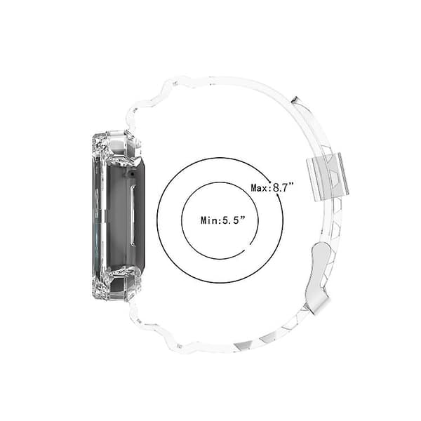För Fitbit Versa 3 / Fitbit Sense Transparent Tpu- watch i ett stycke
