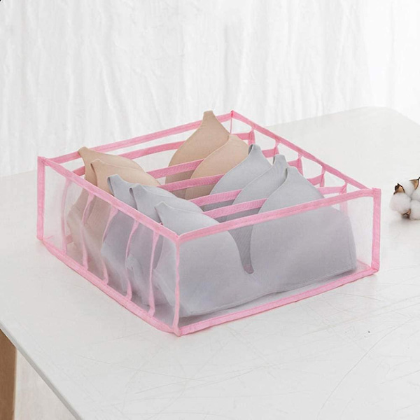 Alusvaatteet Organizer Set -taitettava Alusvaatteet Drawer Organizer Pink 6 grid