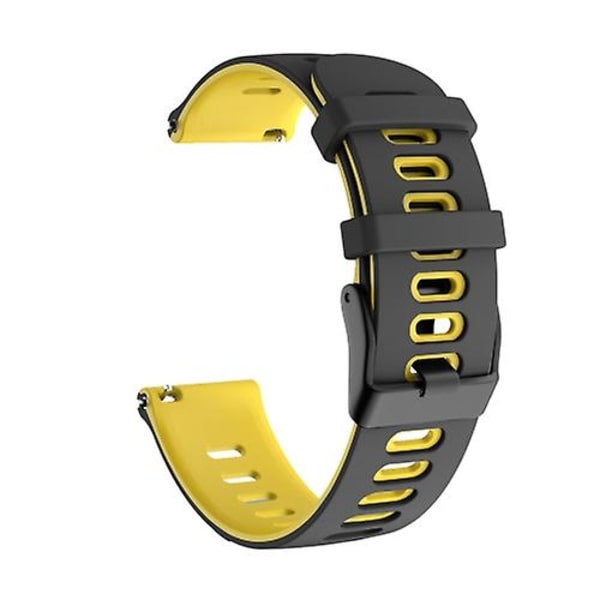 20 mm for Garmin Vivoactive 3 / Venu Universal tofarget silikonklokkebånd Black Yellow