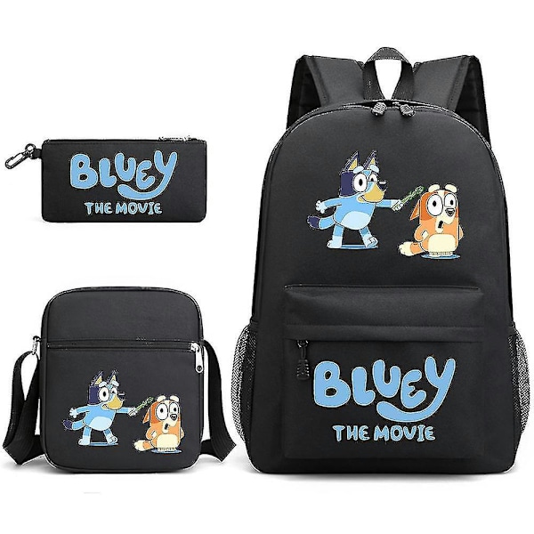 Bluey Tredelad skolväska ryggsäck Black 2