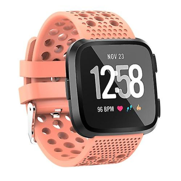 Smart Watch Venting Circle Hole Watch Band för Fitbit Versa Orange