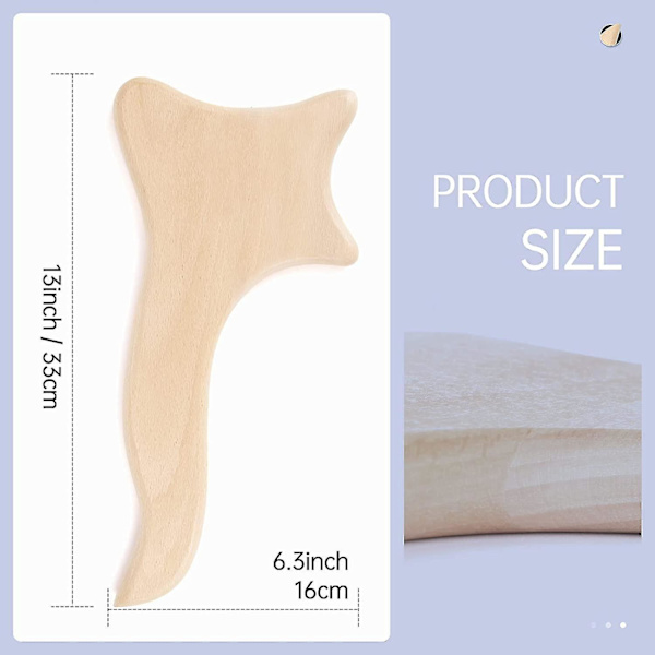 Trä Gua Sha Verktyg - Anti Cellulit Terapi Lymfdränage Paddel Massage