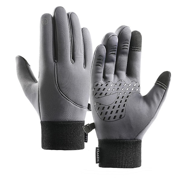 Men Women Winter Warm Gloves Anti-slip Thermal Touch Screen Sport Mittens Gifts Gray L