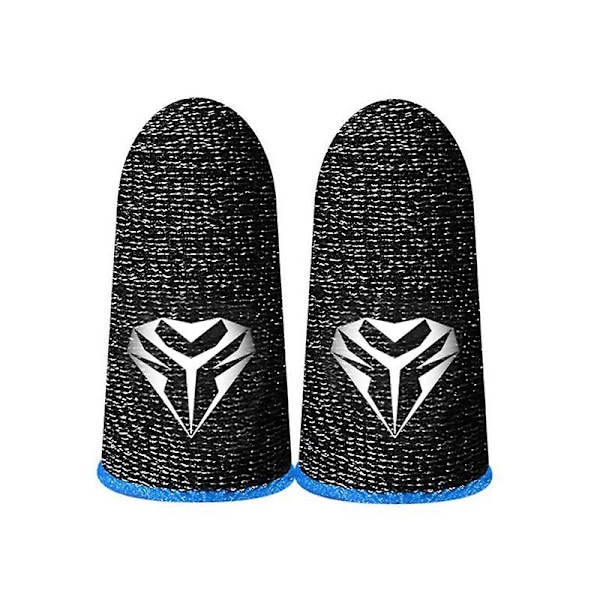 Gaming Finger Sleeves för mobila spelkontroller, 0,3 mm ledande silverfiber Anti-svett Andningsbara spelhandskar för Pubg/ros Blue