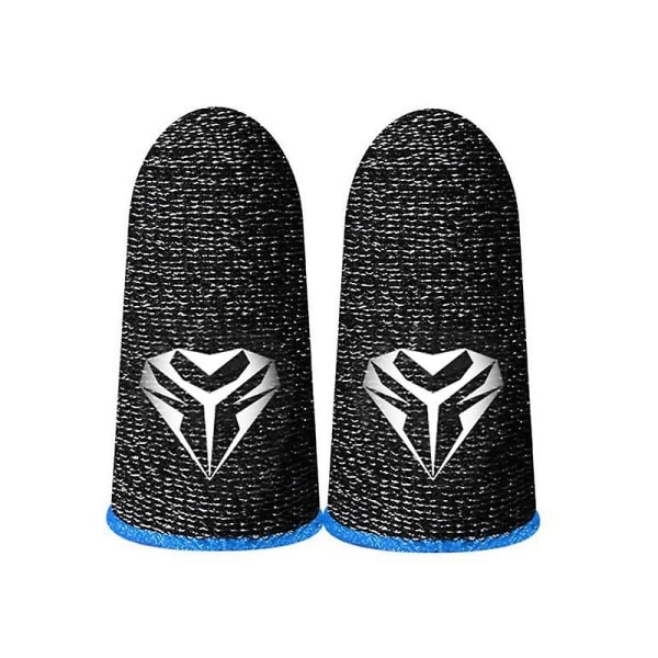 Gaming Finger Sleeves for mobile spillkontrollere, 0,3 mm ledende sølvfiber Anti-svette Pustende spillhansker for Pubg/ros Blue