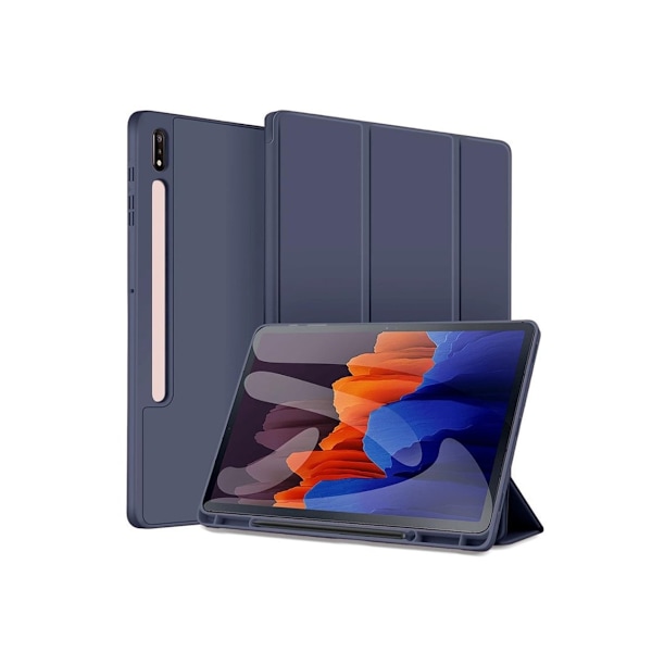 Etui til Samsung Galaxy Tab S7 Plus/s8 Plus Anti-fall Magnetisk Sugekopp Blå