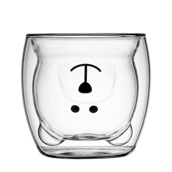 Tegneserie Bjørn Kop Dobbelt Lag Transparent Glas Kopper Kaffe Krus Par Gaver Class