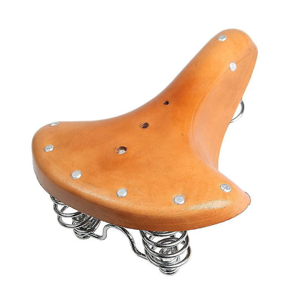 Cykel Koskind Sadel Mountain Bike Retro Sadel Komfortabel Ridepude Ægte Koskind Udstyr Gammel stil Sædepude, 26*21,5 cm