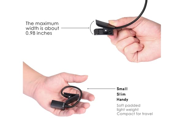 Laddningsbar Boklampa, 4-pack, Mini Clip-on Lampor -