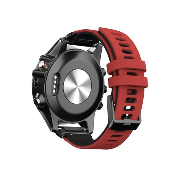 Til Garmin Fenix ​​6 tofarvet silikone urrem Red Black