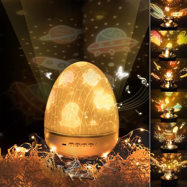 Projektorlampe, nattlys, barnesenglampe, nattlys 360 grader