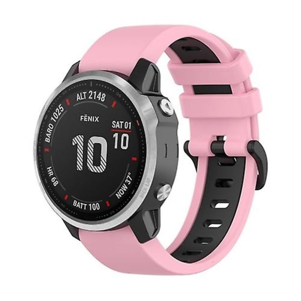 Garmin Fenix ​​6s Pro 22 mm:n silikoni- watch ranneke Pink-Black