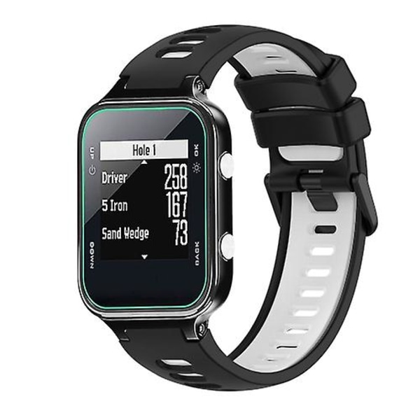 Til Garmin Approach S20 tofarvet silikone urrem Black-White
