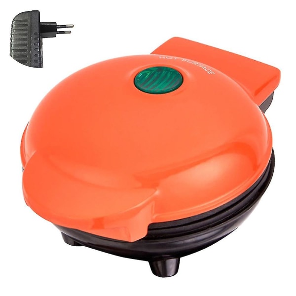 Mini vaffelmaskine, lille vaffelmaskine, nonstick-kaffelmaskine til hash browns, keto-vaffler nemme at rengøre til individuelle pandekager, småkager, æg Orange