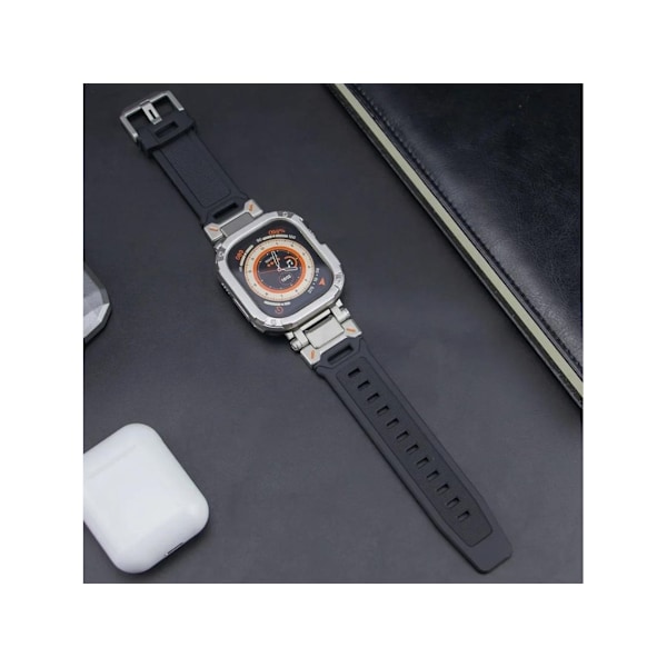 360 Skyddspaket för Adventurer Armband Apple Watch Series 9 45mm Svart och Titan