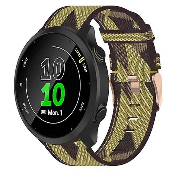 Til Garmin Forerunner 158 20mm nylonvævet urrem Yellow