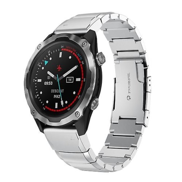 Til Garmin Descent Mk 2 26mm Tortoise Shell rustfrit stål urbånd Sliver