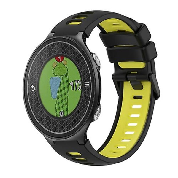 For Garmin Approach S6 tofarget silikonklokkerem Black-Yellow