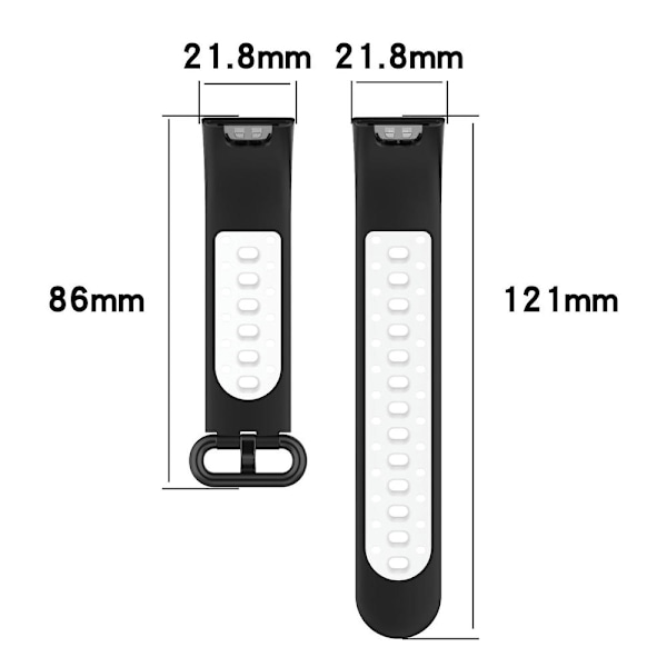To-fargets silikonrem for Xiaomi Redmi Watch 2 Red White