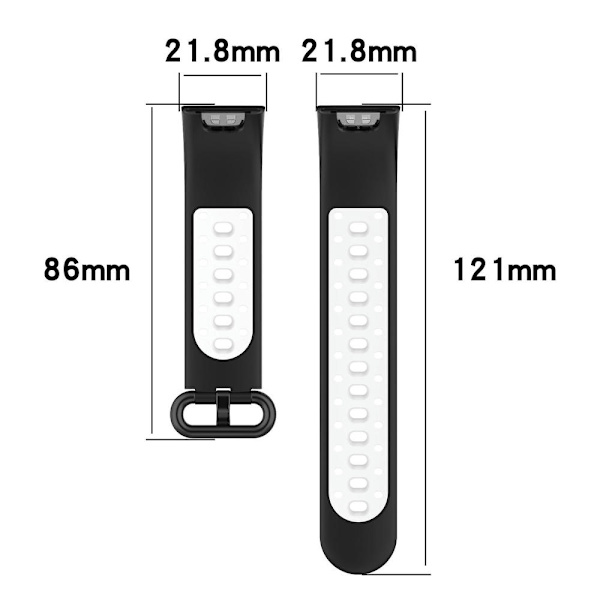 To-farvet silikonearmbånd til Xiaomi Redmi Watch 2 Cyan White