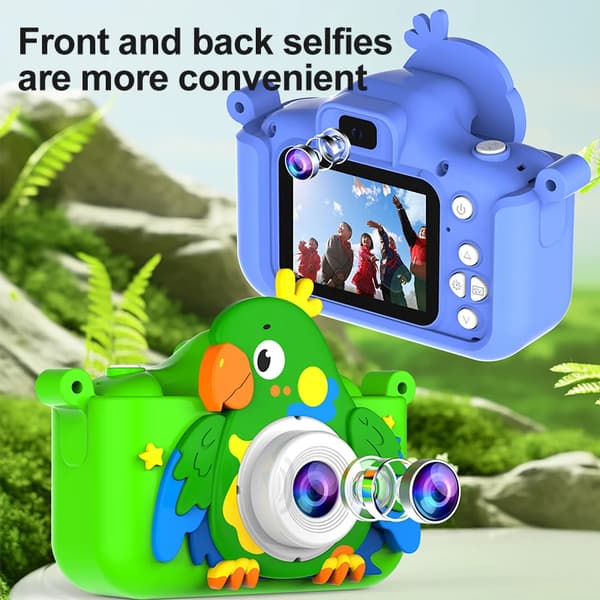 Børnekamera 48MP Dual Camera Mini digitalkamera til 3-12 årige grøn