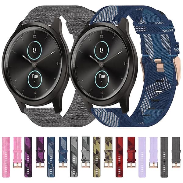 Til Garmin Garminmove Style 20 mm nylonvævet urrem Yellow