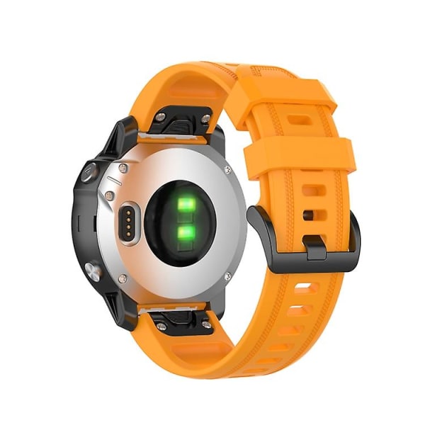 For Garmin Fenix ​​6s 20 mm hurtigutløser offisiell tekstur armbåndsurrem med plastknapp Amber Yellow