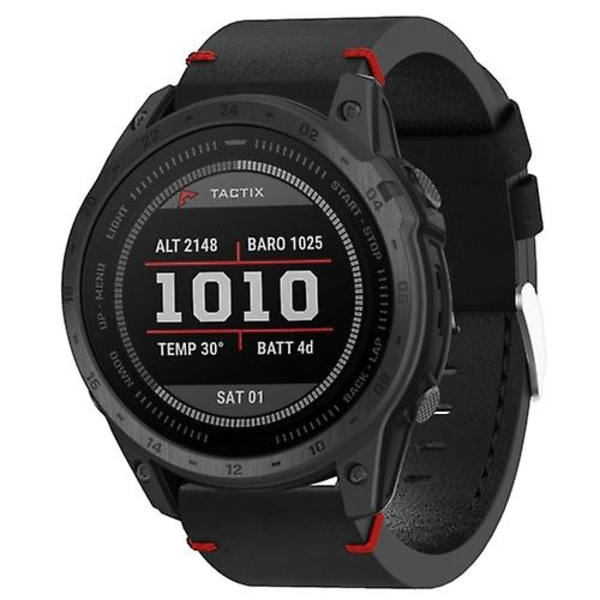 Garmin Tactix 7 26 mm nahkaompeleiselle watch Black