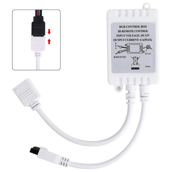 24-tangenters fjärrkontroll + dc12v LED-styrenhet RGB-styrbox Ir-ljusremsstyrenhet för 5050 2835