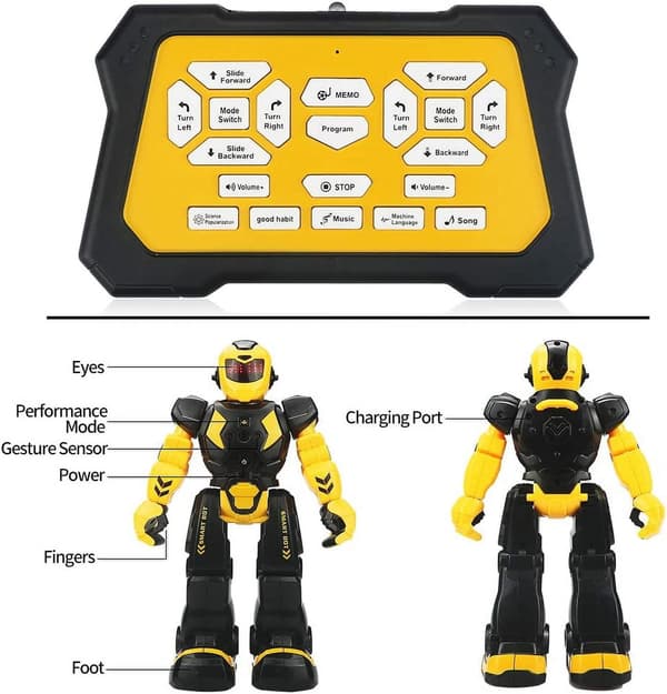 Intelligent programmerbar robot med infrarød kontroller, dans, sang, smart gestussensing