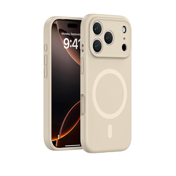 Skal för iPhone 17 Pro, fallsäkert skyddsskal i silikon, Khaki