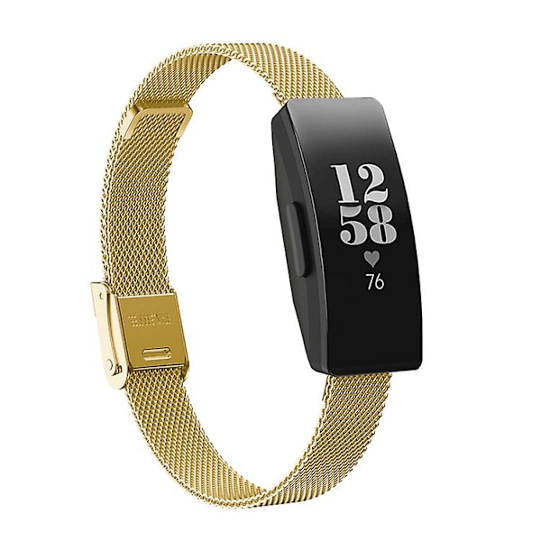 Til Fitbit Inspire / Inspire Hr / Ace 2 Double Insurance Buckle Milanese Watch Band Gold