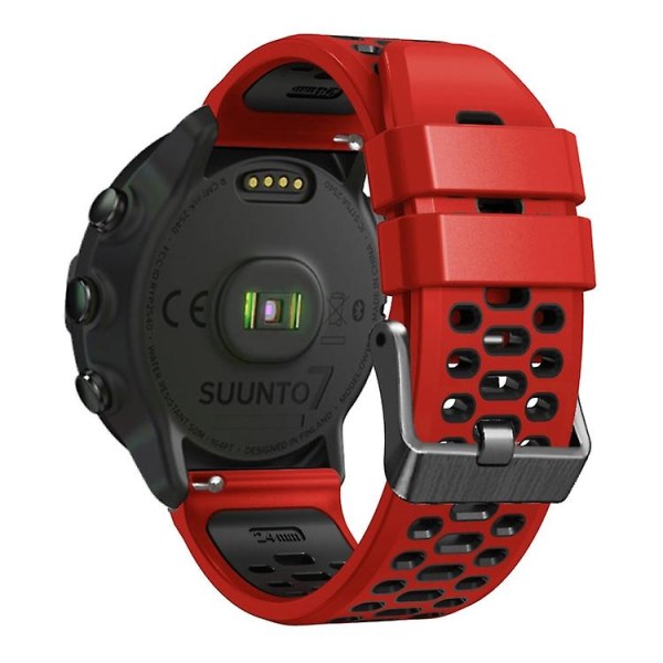 For Suunto 7 tre rader hull silikonklokkerem Red Black