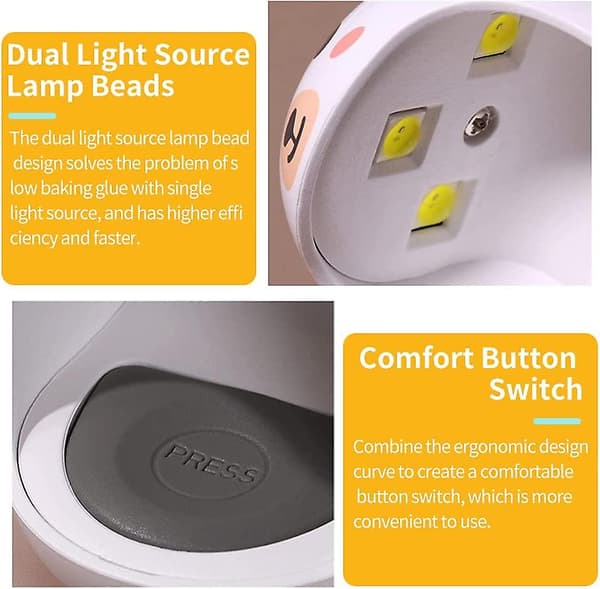 Bærbar Æg-Formet Negle Fototerapi Lampe, UV LED Lampe