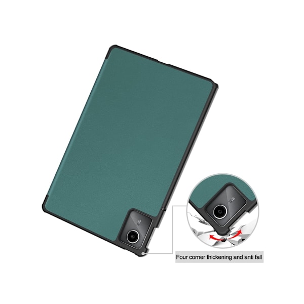 Etui til Lenovo Pad 2024 Tb331fc/tab M11 Tb330fu 11 Tre Folding Dormant Anti Fall (Grønn)