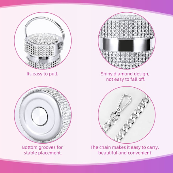Bling Diamond Termosflaske, Glitter Vannflasker - Rustfritt Stål